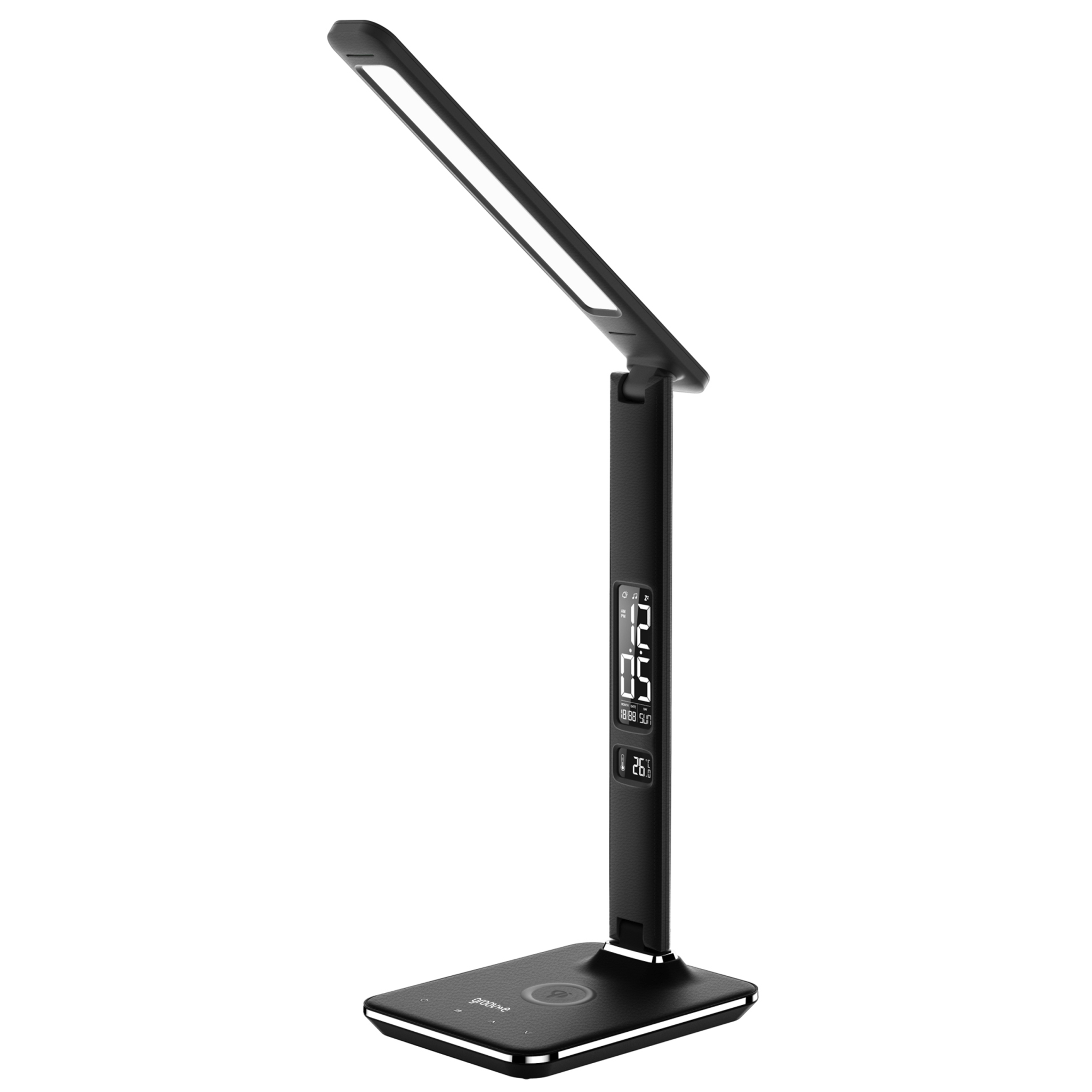 Groove e LED Desk Lamp with Wireless Charging Pad Clock Black