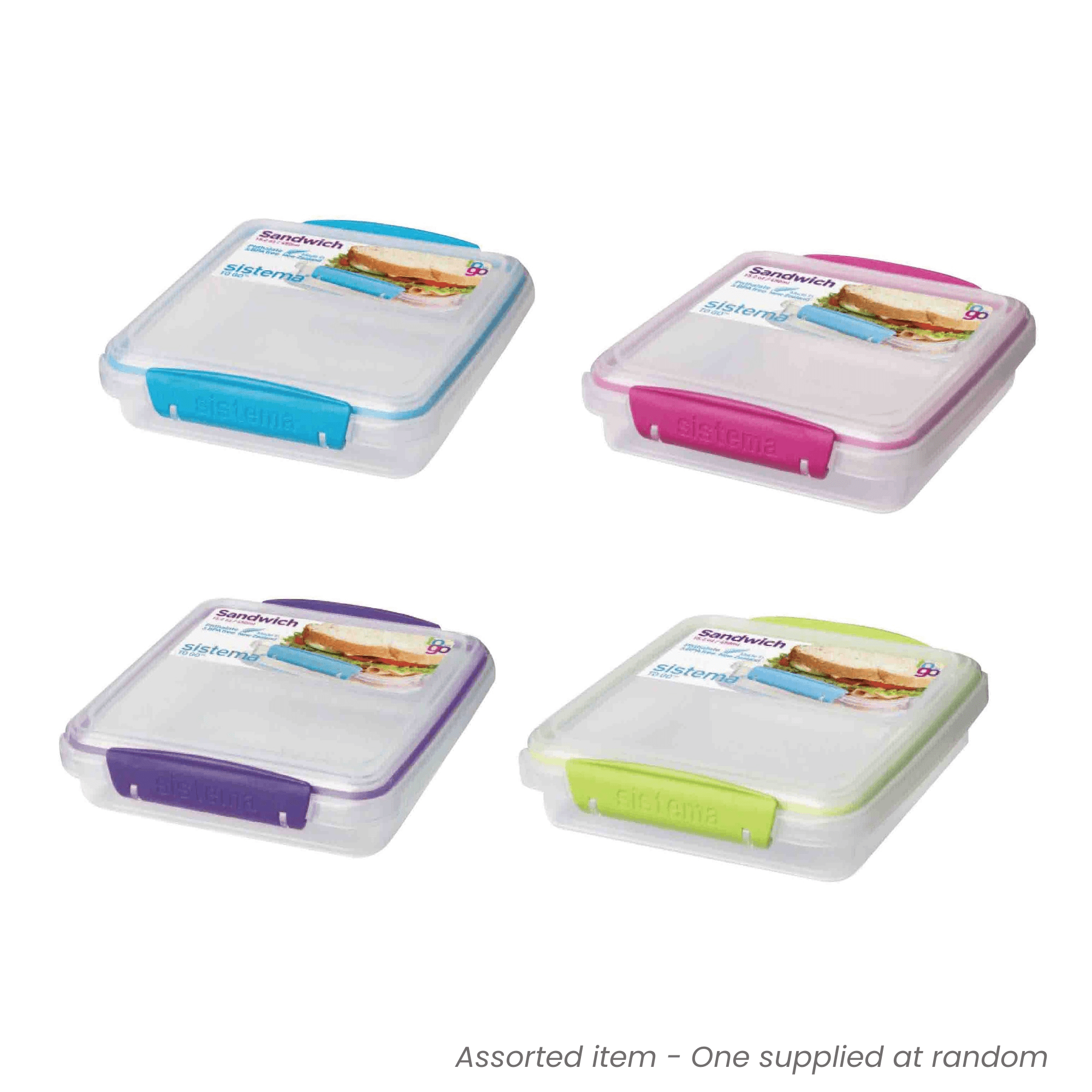 Sistema Lunch Sandwich Box, 450 ml - Assorted Colours