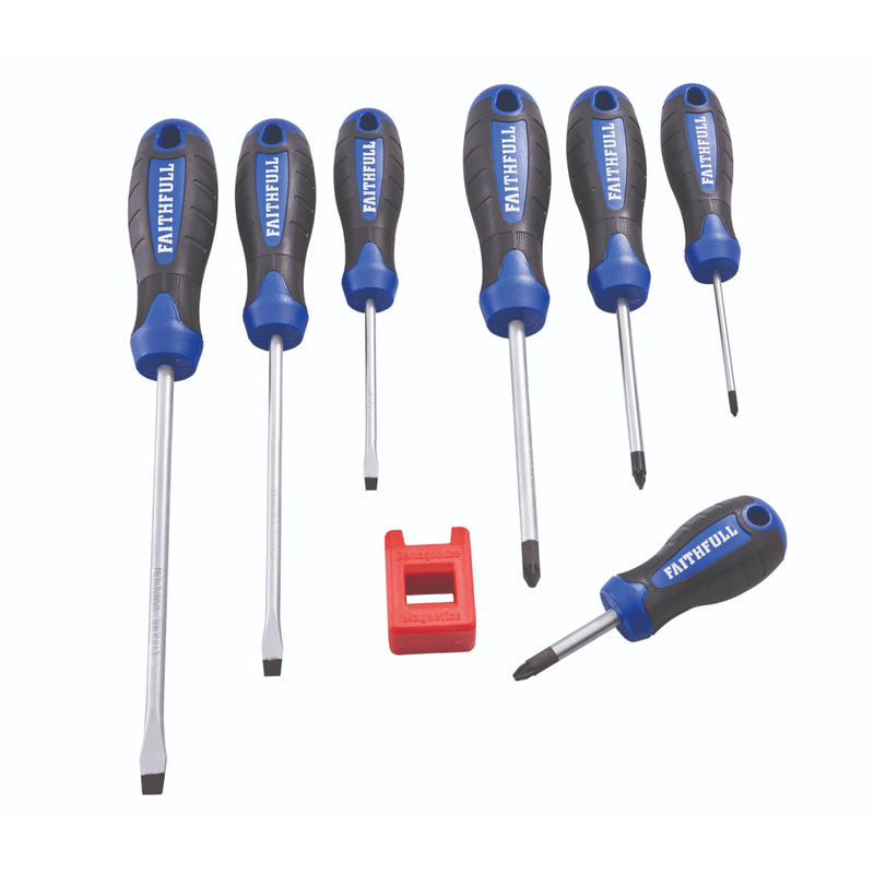 Faithfull 8 Piece Soft Grip Screwdriver Set - SCREWDRIVERS - Beattys of Loughrea