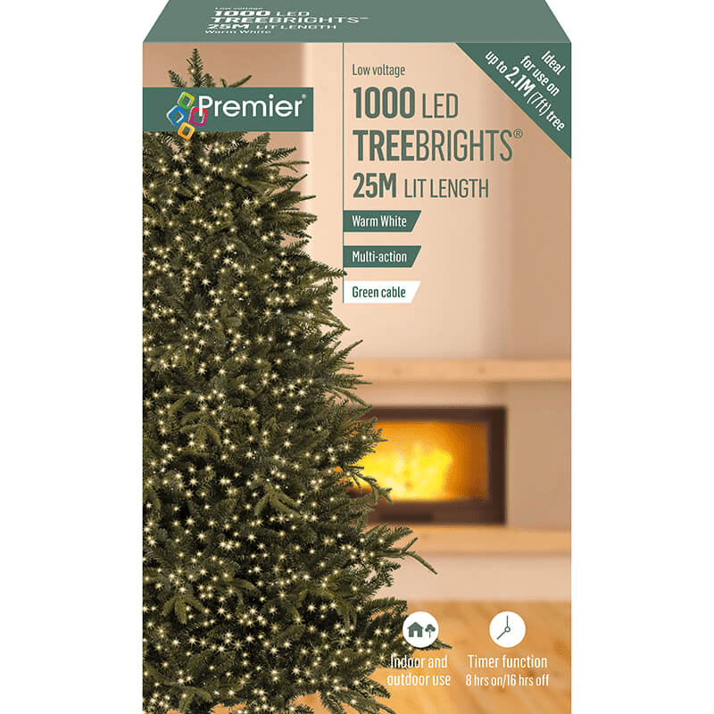 Premier 1000 LED TreeBrights Christmas Tree Lights - Warm White - XMAS LIGHTS LED - Beattys of Loughrea