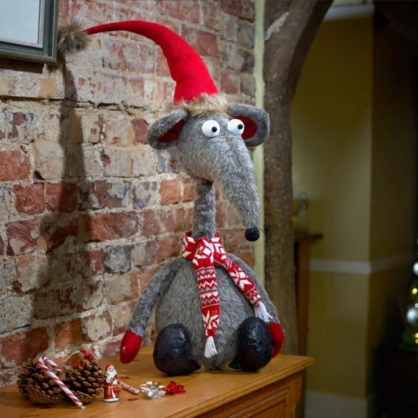 Rat A Tat 84cm - Grey - XMAS SOFT DECOS - Beattys of Loughrea