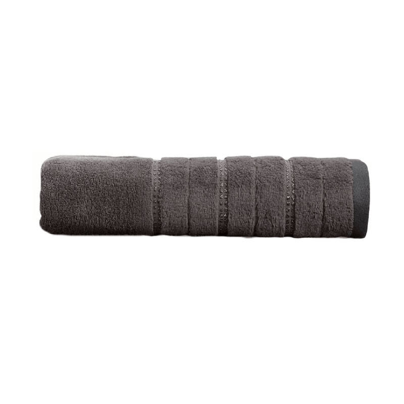 Glitz 100% Turkish Cotton Bath Towel Grey - TOWELS FACECLOTHS - Beattys of Loughrea