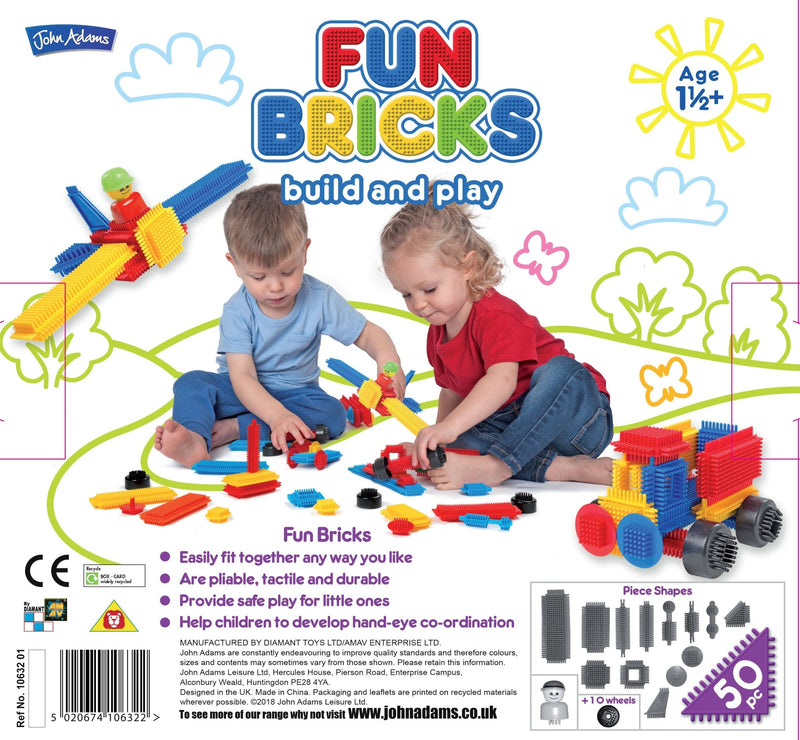 Fun Bricks 50Pk - CONSTRUCTION - LEGO/KNEX ETC - Beattys of Loughrea