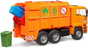 Bruder Man Tga Orange Refuse Truck - CARS/GARAGE/TRAINS - Beattys of Loughrea