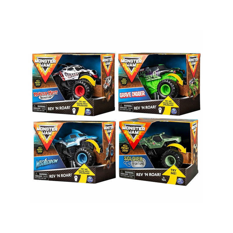 Monster Jam 1:43 Rev & Roar Trucks Assorted Styles