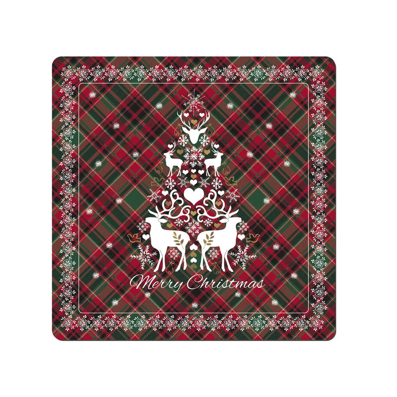 Denby Christmas Tartan Set Of 6 Square Placemats