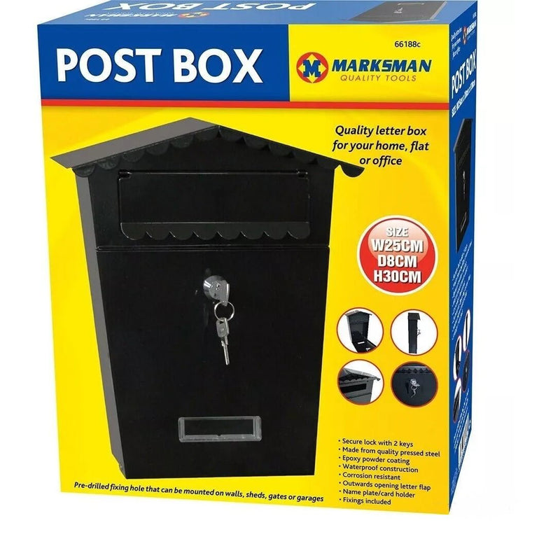 Marksman Lockable Post Box - Black - LETTER BOXES - Beattys of Loughrea