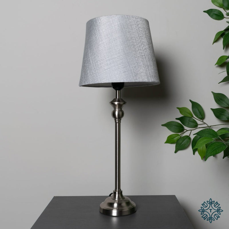 Dani Mini Buffet Lamp Silver/Grey 53cm - TABLE/BEDSIDE LAMPS - Beattys of Loughrea