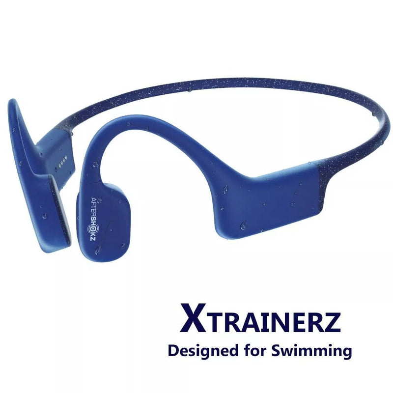 Aftershokz AS700SB Xtrainerz Open - Ear MP3 Swimming Bone Conduction Headphones Sapphire Blue, One Size - HEADPHONES / EARPHONES/ MICROPHONE - Beattys of Loughrea