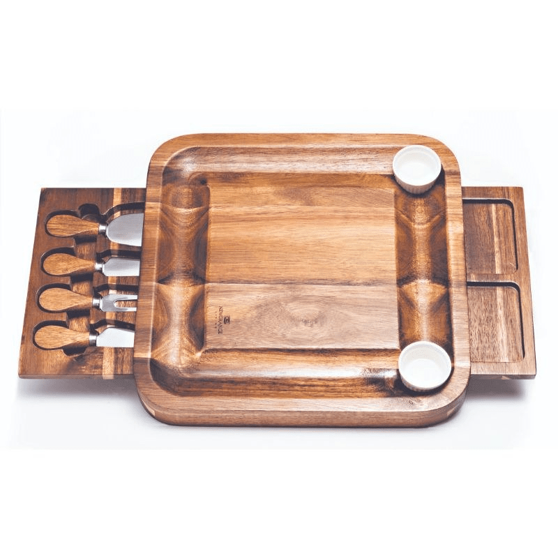 Newgrange Living Cheese Board Rectangular with Dishes & Knives - WOODEN KITCHENWARE /ACCESSORIES - Beattys of Loughrea