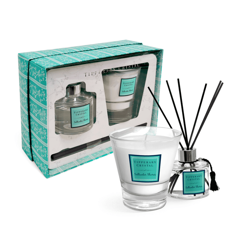 TIPPERARY CRYSTAL Saltwater Shores Candle & Diffuser Gift Set - CANDLES - Beattys of Loughrea