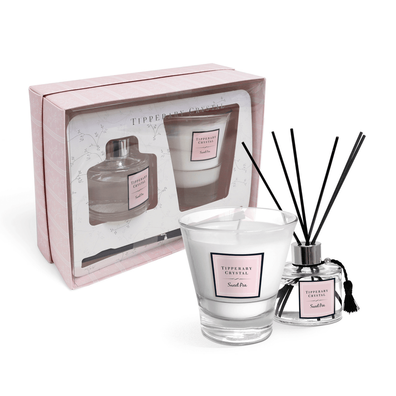 TIPPERARY CRYSTAL Sweet Pea Candle & Diffuser Gift Set - CANDLES - Beattys of Loughrea