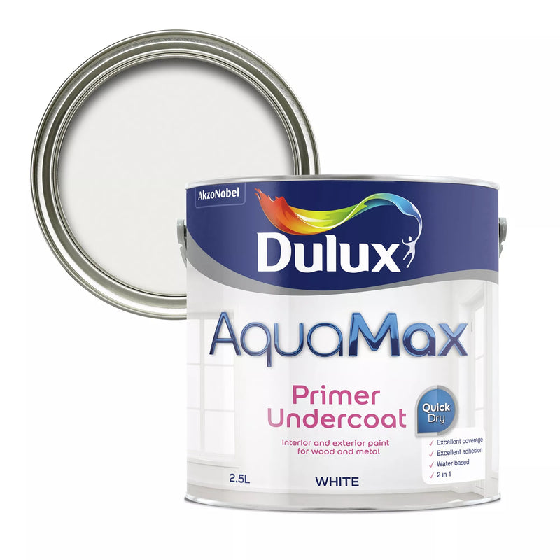 Dulux Aquamax White Metal & Wood Primer & Undercoat 2.5L