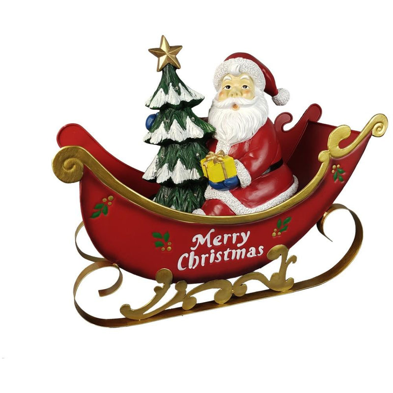 Jingles Santa and Sleigh - 23H x 53Wcm YQT - 482 - XMAS LIGHTED OUTDOOR DECOS - Beattys of Loughrea