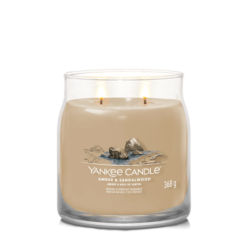 Amber & Sandalwood Signature Medium Jar Yankee Candle 368g - CANDLES - Beattys of Loughrea