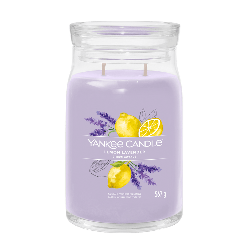 Lemon Lavender Signature Large Jar Yankee Candle 567g - CANDLES - Beattys of Loughrea