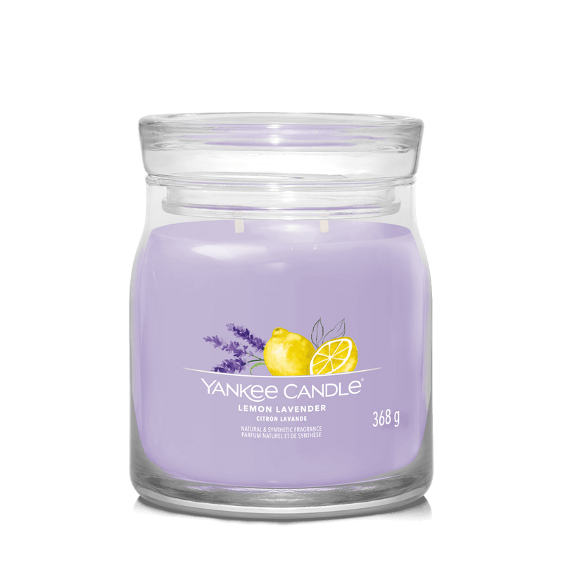 Lemon Lavender Signature Medium Jar Yankee Candle 368g - CANDLES - Beattys of Loughrea