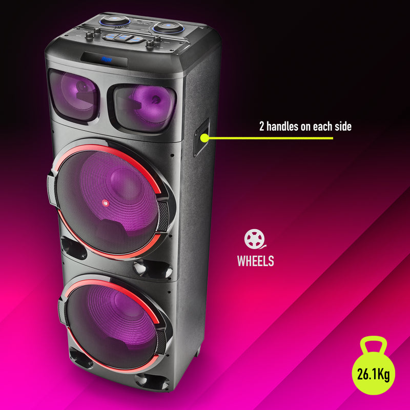 NGS 1200W Double 15" Woofer Wireless BT Speaker- WILDDUB3 - SPEAKERS HIFI MP3 PC - Beattys of Loughrea