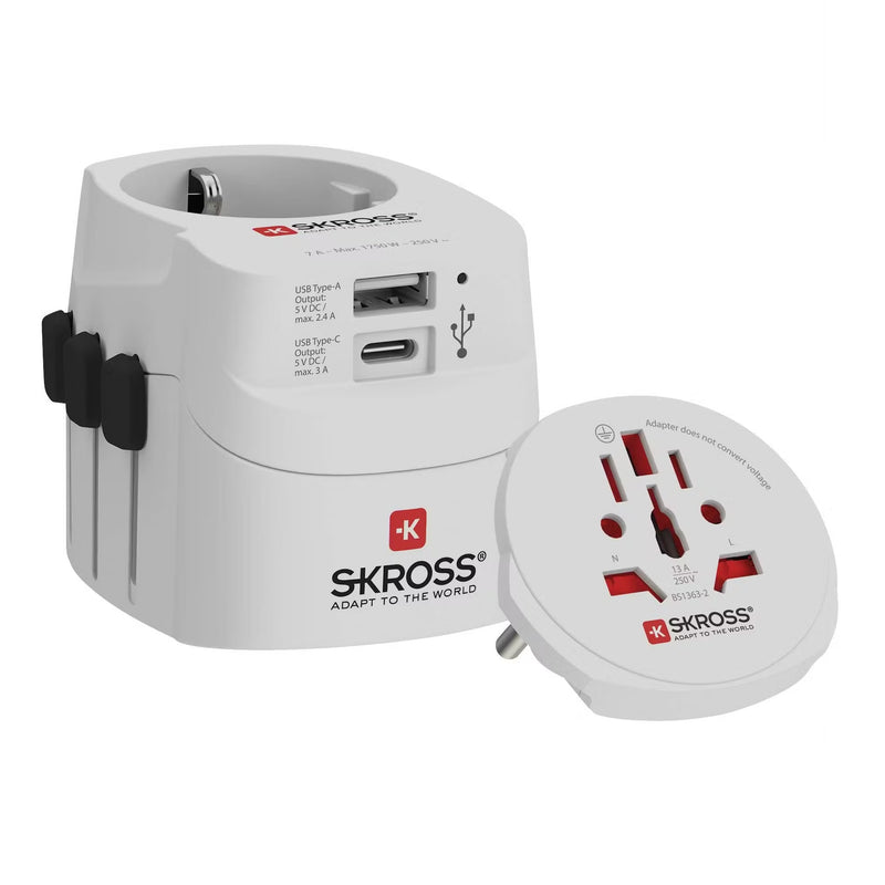 Skross 3-Pin World Travel Adapter