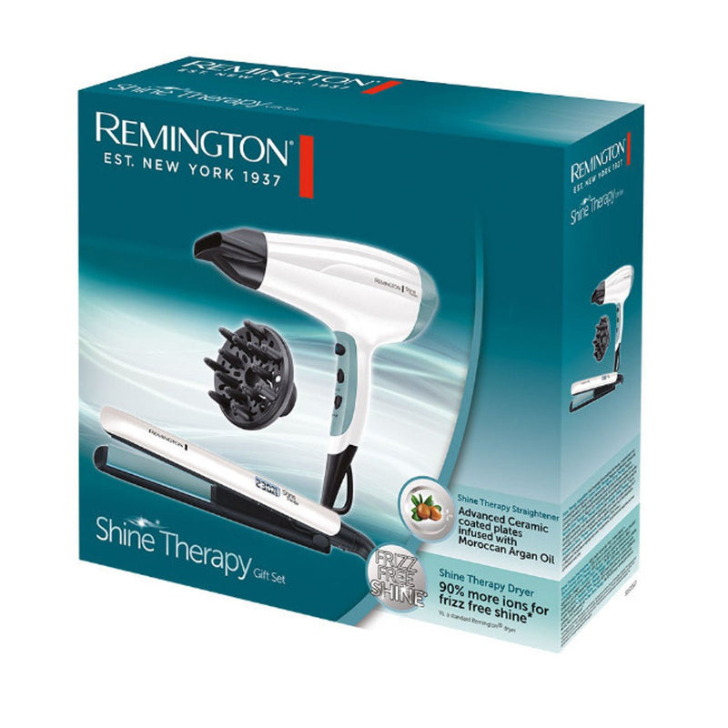 Remington Shine Therapy Giftset Hairdryer & Straightener | S8500GP - CURLERS/CRIMPERS/STRAIGHTENERS - Beattys of Loughrea