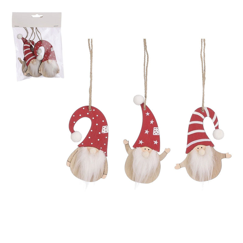 3pk Ornamental Santa Hanging Decoration - XMAS DECORATIONS - Beattys of Loughrea