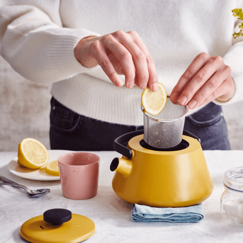 Brabantia T - Time Mustard Yellow 12cm Teapot - COOKWARE - CAST IRON - Beattys of Loughrea