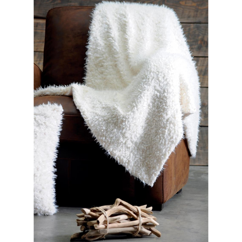 Mouton White Fluffy Throw 180 x 220cm