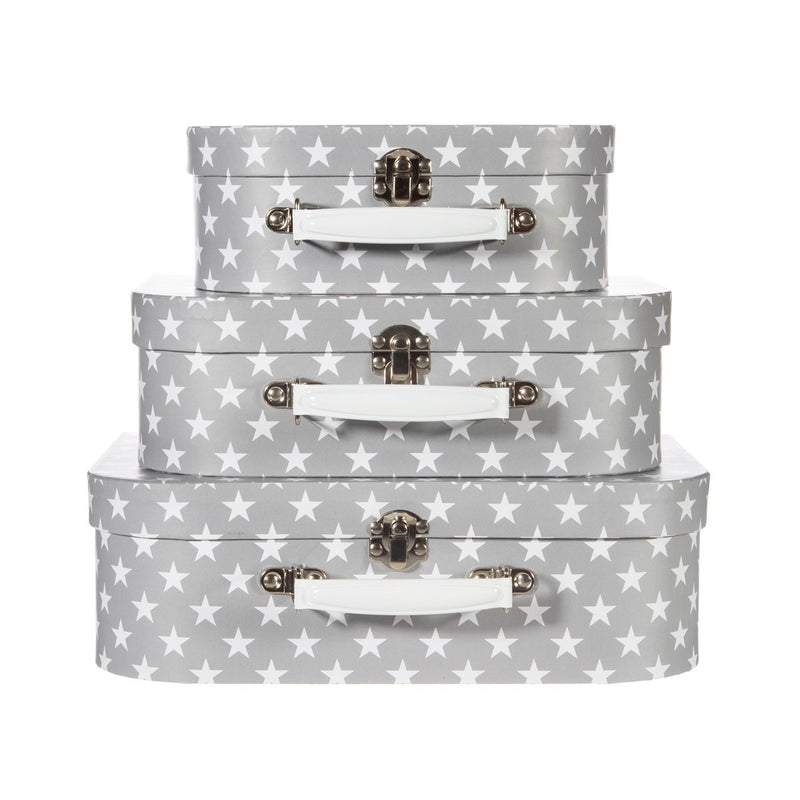 Nordic Star Mini Suitcases Grey - Set Of 3 - ORNAMENTS - Beattys of Loughrea