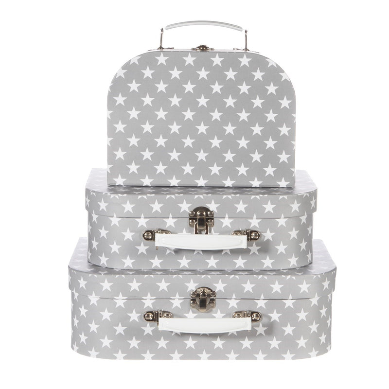 Nordic Star Mini Suitcases Grey - Set Of 3 - ORNAMENTS - Beattys of Loughrea