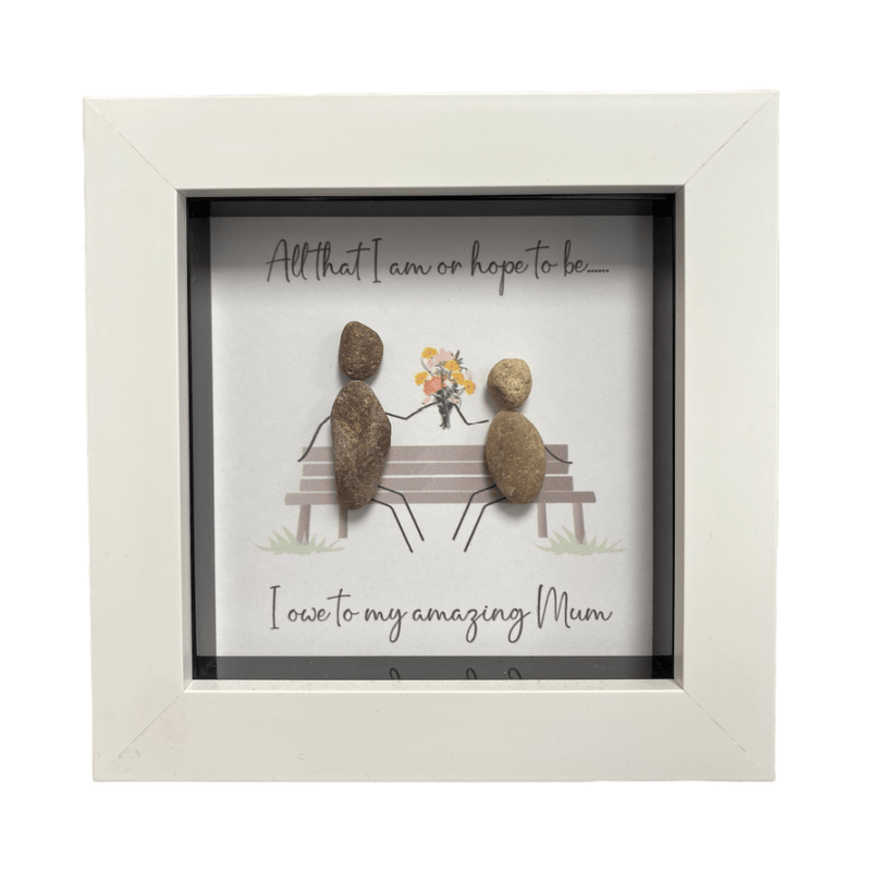 Mini Pebble Art All that I am or hope to be... Mum - White - PICTURES, PAINTINGS - Beattys of Loughrea