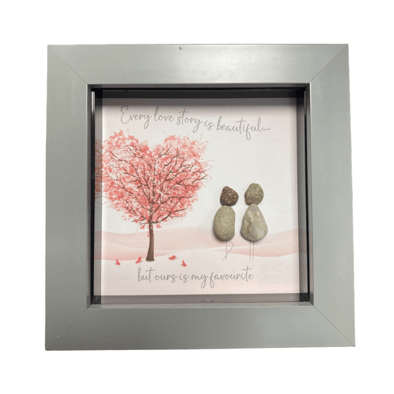 Mini Pebble Art Every Love Story is Beautiful - Grey - PICTURES, PAINTINGS - Beattys of Loughrea