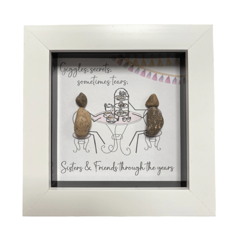 Mini Pebble Art Giggles, Secrets... Sisters & Friends - White - PICTURES, PAINTINGS - Beattys of Loughrea