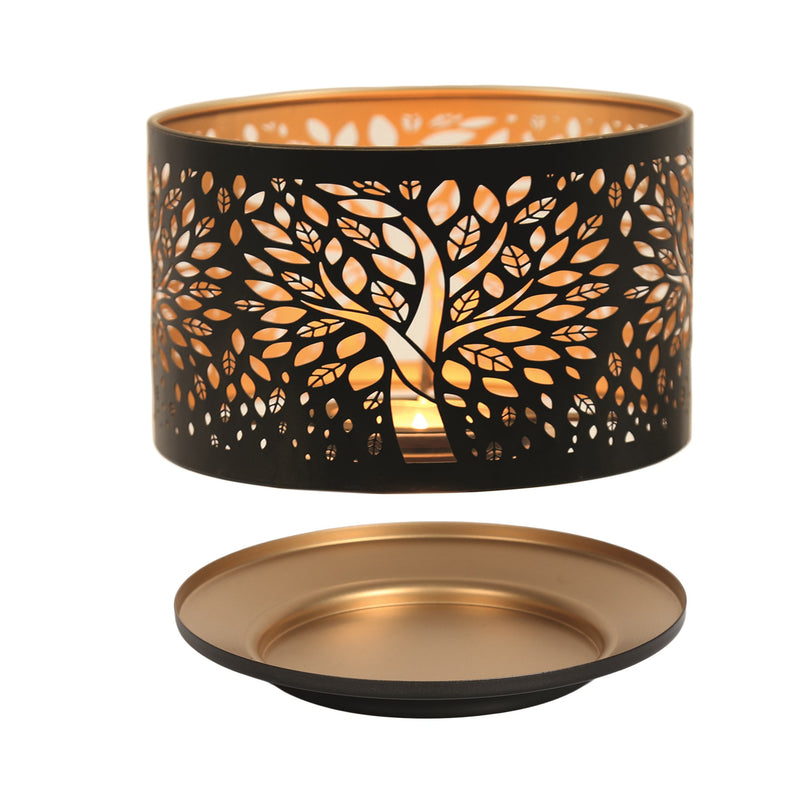 Shade and Tray Metal Silhouette - Black Tree of Life 15cm