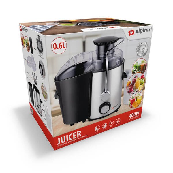 Alpina Vegetable and Fruit Press - Juicer - 0.6L Juice Jug - 1L Pulp Container - 2 Pin Plug - JUICERS - Beattys of Loughrea