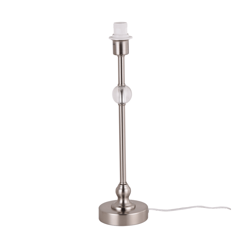 Satin Nickle Lamp Base Only - TABLE/BEDSIDE LAMPS - Beattys of Loughrea