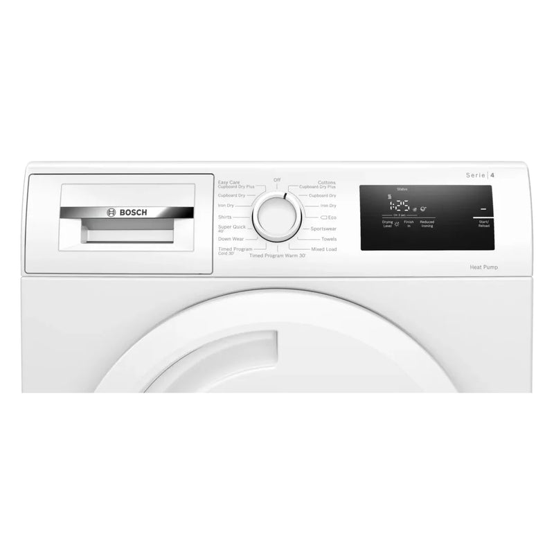 Bosch Series 4 8KG Heat Pump Tumble Dryer - White | WTH84001GB - TUMBLE DRYERS - Beattys of Loughrea