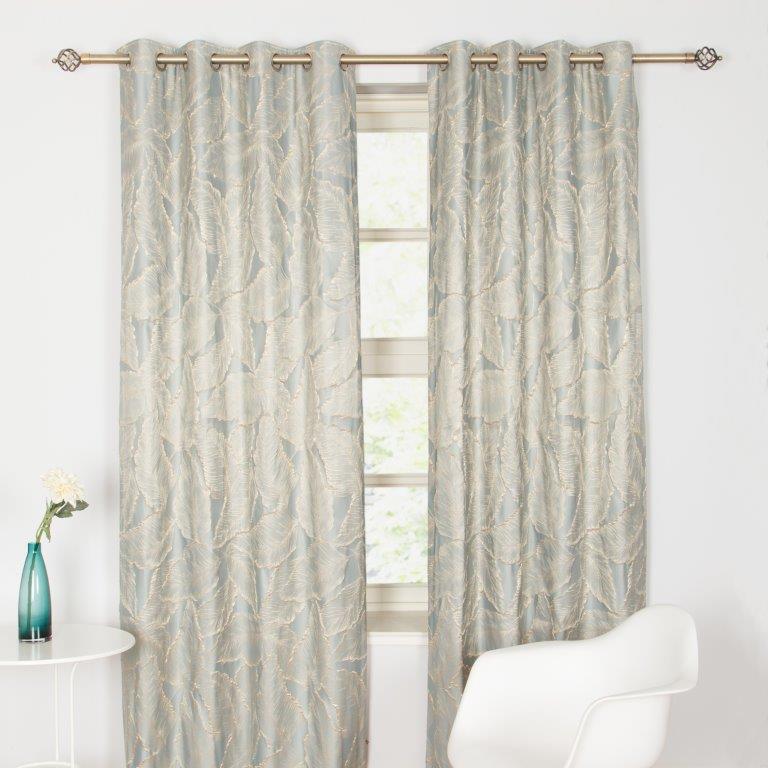 Alsace 90" x 90” Lined Eyelet Curtains Aqua - CURTAINS - READY MADE - Beattys of Loughrea