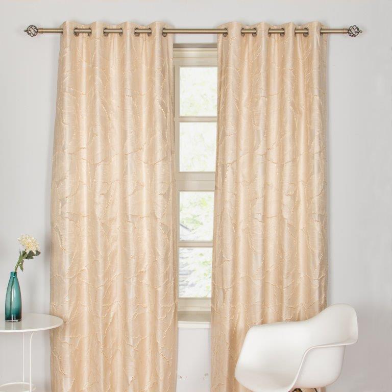 Alsace 90" x 90” Lined Eyelet Curtains Natural - CURTAINS - READY MADE - Beattys of Loughrea