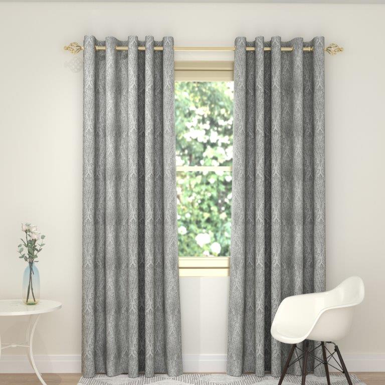 Fleur des Lys 90" x 72” Lined Eyelet Curtains Natural - CURTAINS - READY MADE - Beattys of Loughrea