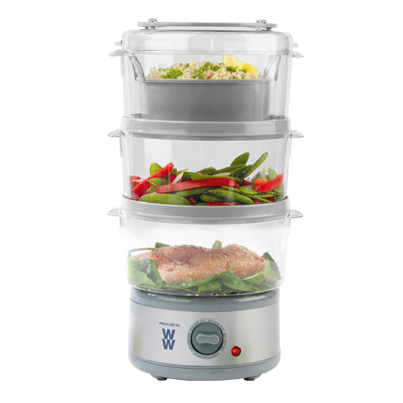 WW 3 Tier Steamer, 7.5 L, 3 Steam Baskets, 500 W - FOOD STEAMER RICE COOKER SLOW COOKER - Beattys of Loughrea