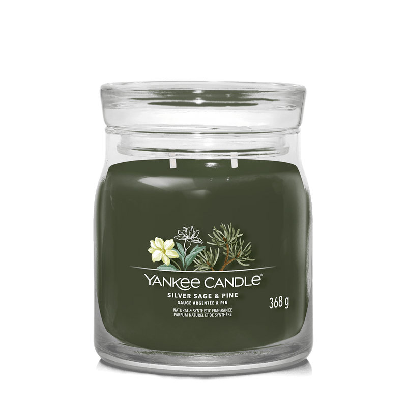 Silver Sage & Pine Signature Medium Jar Yankee Candle 368g - CANDLES - Beattys of Loughrea