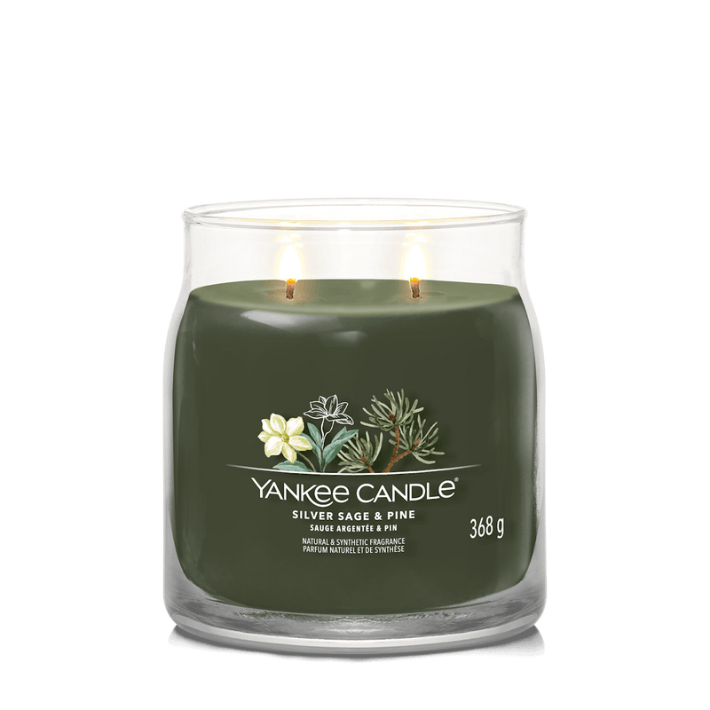 Silver Sage & Pine Signature Medium Jar Yankee Candle 368g - CANDLES - Beattys of Loughrea