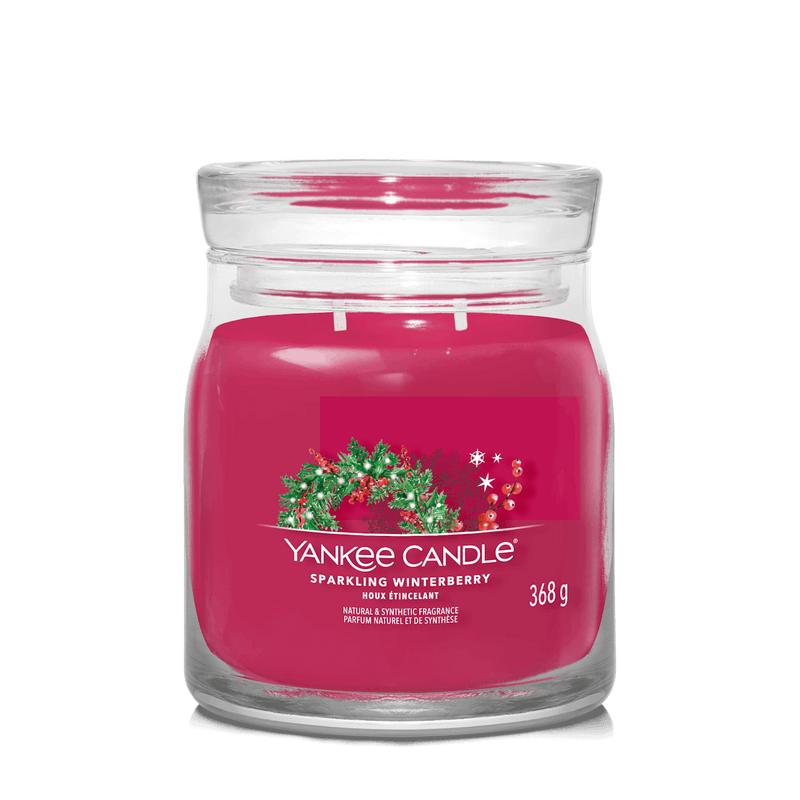 Sparkling Winterberry Signature Medium Jar Yankee Candle 368g - CANDLES - Beattys of Loughrea