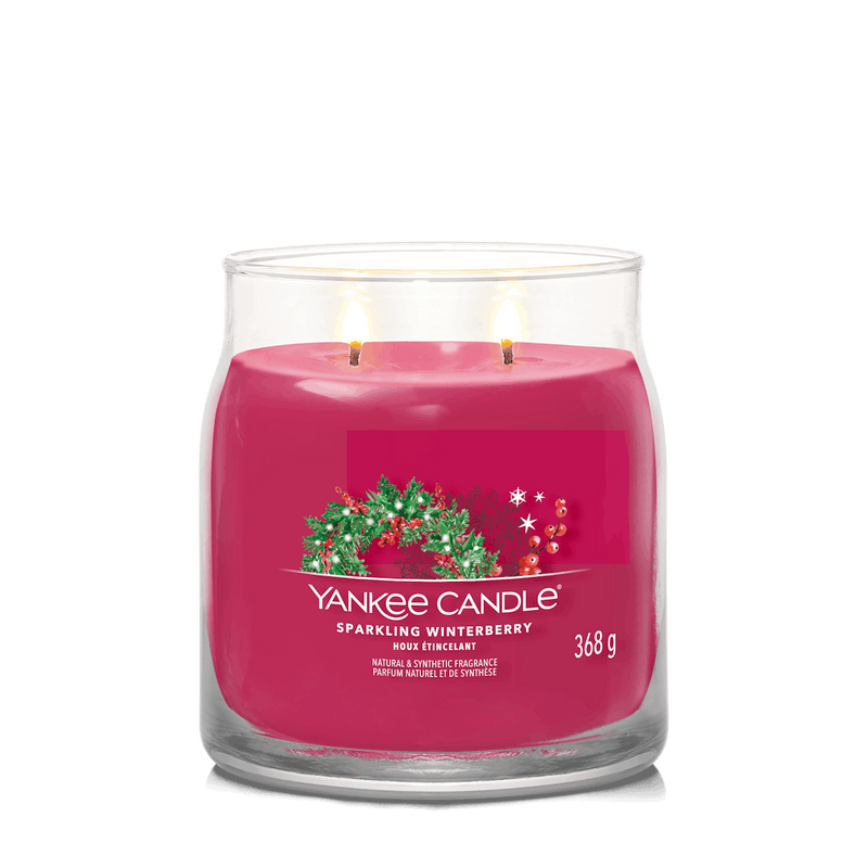 Sparkling Winterberry Signature Medium Jar Yankee Candle 368g - CANDLES - Beattys of Loughrea