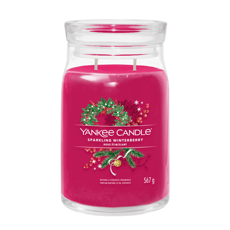 Sparkling Winterberry Signature Large Jar Yankee Candle 567g - CANDLES - Beattys of Loughrea