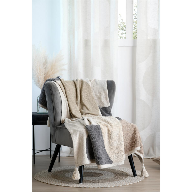 Martial Throw Natural 125 x 150cm - THROWS/BLANKETS - Beattys of Loughrea