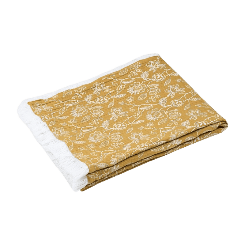 Sunda Mustard Throw 125 x 150cm - THROWS/BLANKETS - Beattys of Loughrea