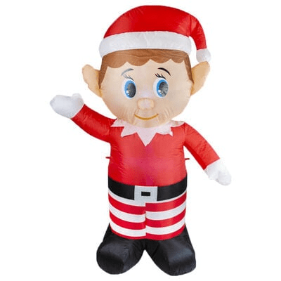 Light Up Inflatable Elf 180cm - XMAS ROOM DECORATION LARGE AND LIGHT UP - Beattys of Loughrea