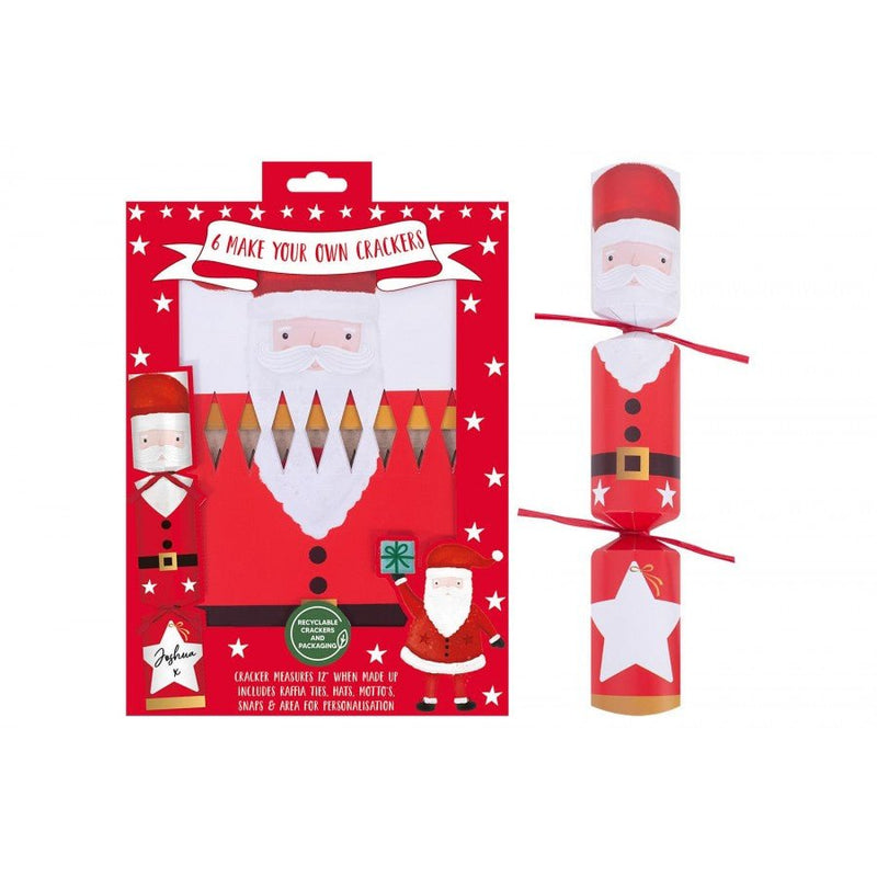 Pack of 6 Make Your Own Kids Santa 12" Crackers - XMAS ACCESSORIES - Beattys of Loughrea