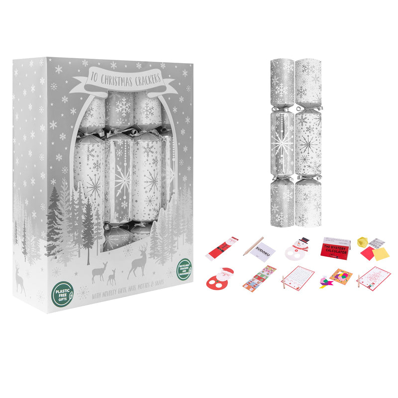 Box of 10 Family Snowflakes 12" Christmas Crackers